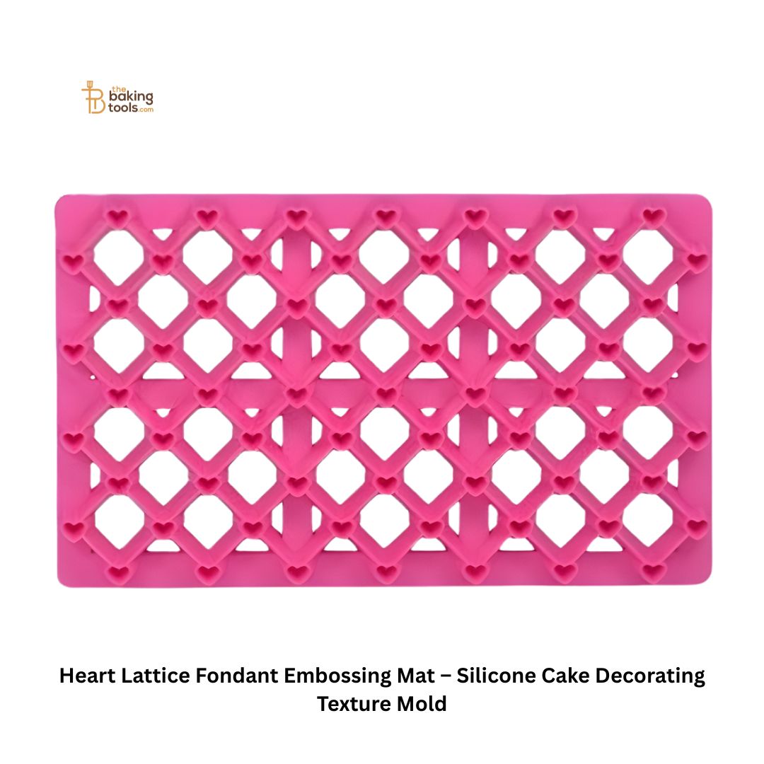 Heart Lattice Fondant Embossing Mat – Silicone Cake Decorating Texture Mold _  The Baking Tools