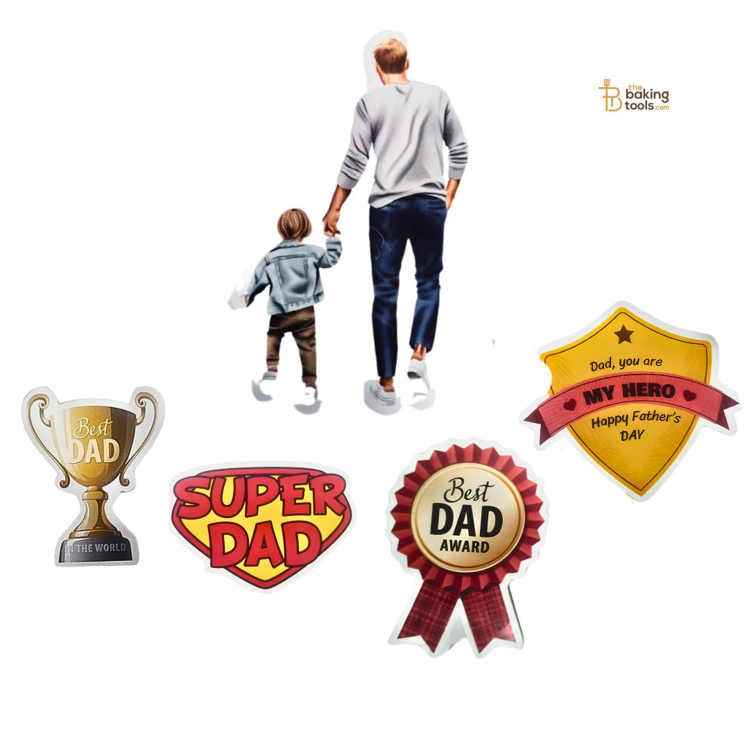 Father’s Day Cake Topper Set | Hero Dad Celebration Cake Topper -004