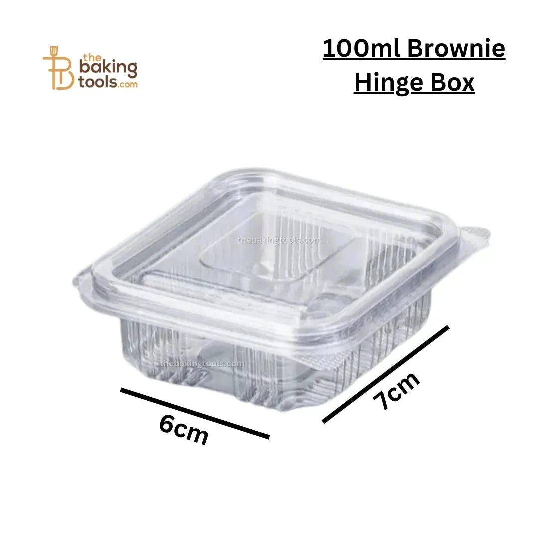 Hinged Pet Container For Brownie Flat Lid 100ml Pack of 50 (NO COD)