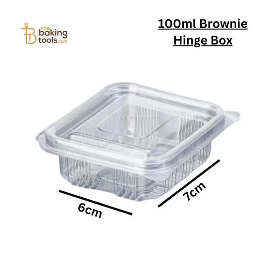 Hinged Pet Container For Brownie Flat Lid 100ml Pack of 50 (NO COD) - thebakingtools.com