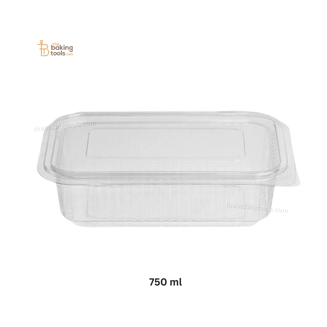 Hinged Pet Container Flat Lid 750 ml Pack of 50 _ the baking tools