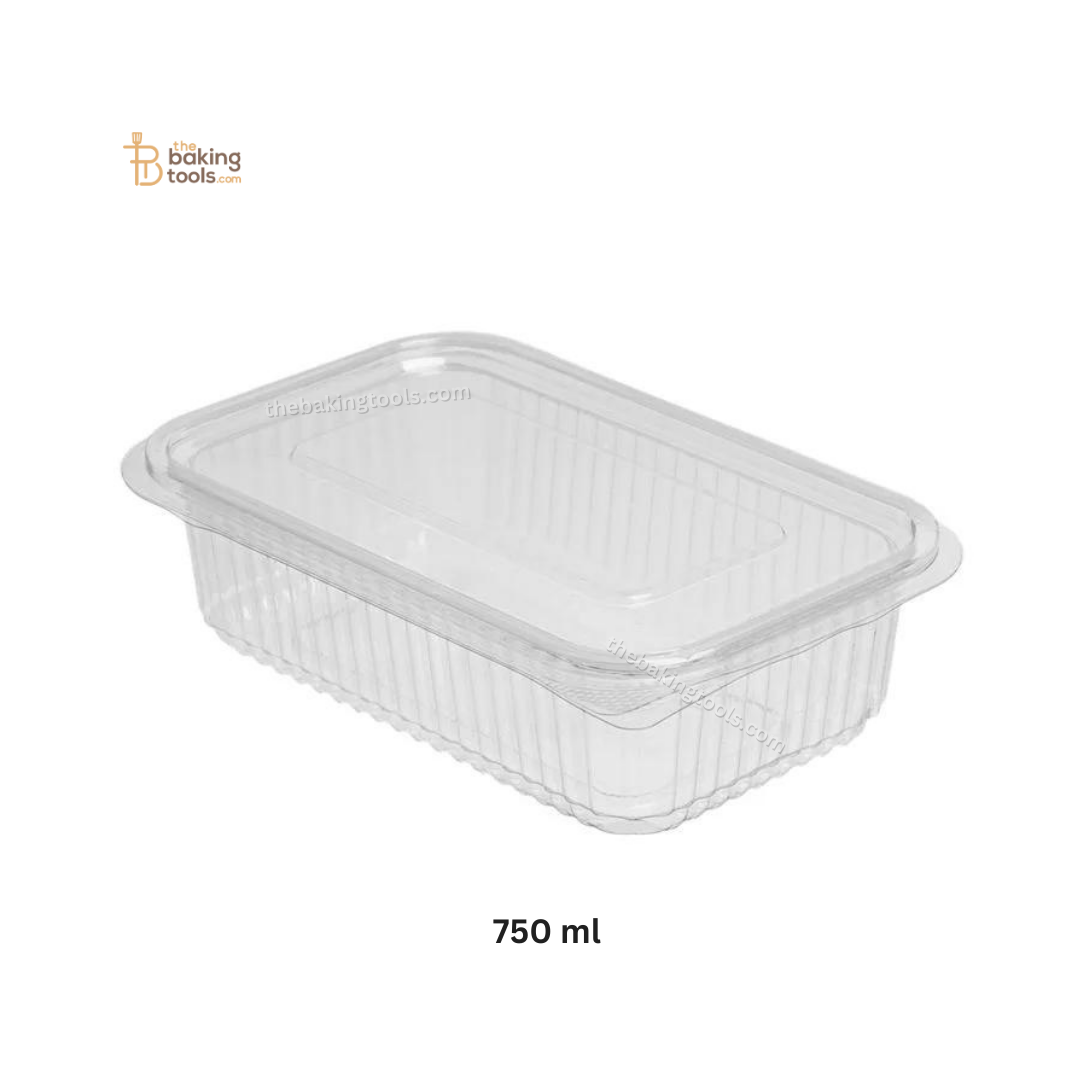 Hinged Pet Container Flat Lid 750 ml Pack of 50 _ the baking tools