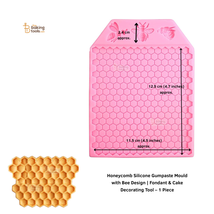 Honeycomb Silicone Gumpaste Mould with Bee Design | Fondant & Cake Decorating Tool – 1 Piece