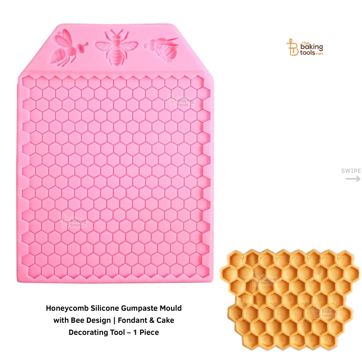 Honeycomb Silicone Gumpaste Mould with Bee Design | Fondant & Cake Decorating Tool – 1 Piece