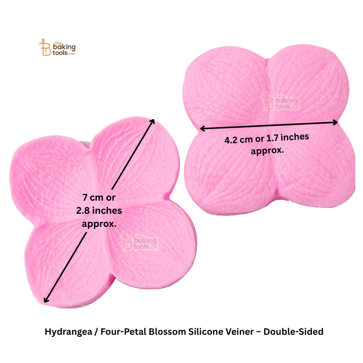Hydrangea / Four-Petal Blossom Silicone Veiner – Double-Sided | #809