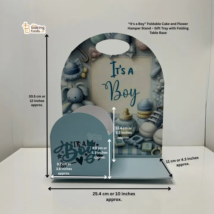 It_saBoy_BabyShowerFoldableCakeandFlowerHamperStand_GiftTraywithFoldingTableBase