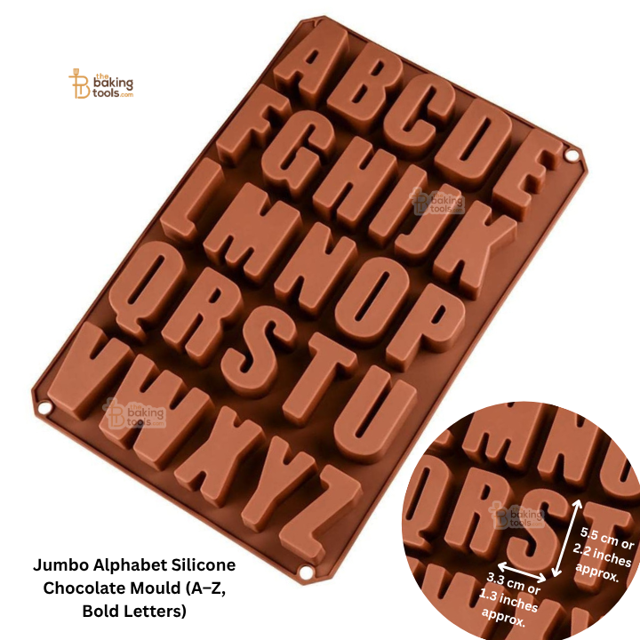 Jumbo Alphabet Silicone Chocolate Mould (A–Z, Bold Letters)