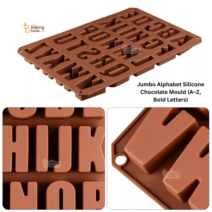 Jumbo Alphabet Silicone Chocolate Mould (A–Z, Bold Letters)
