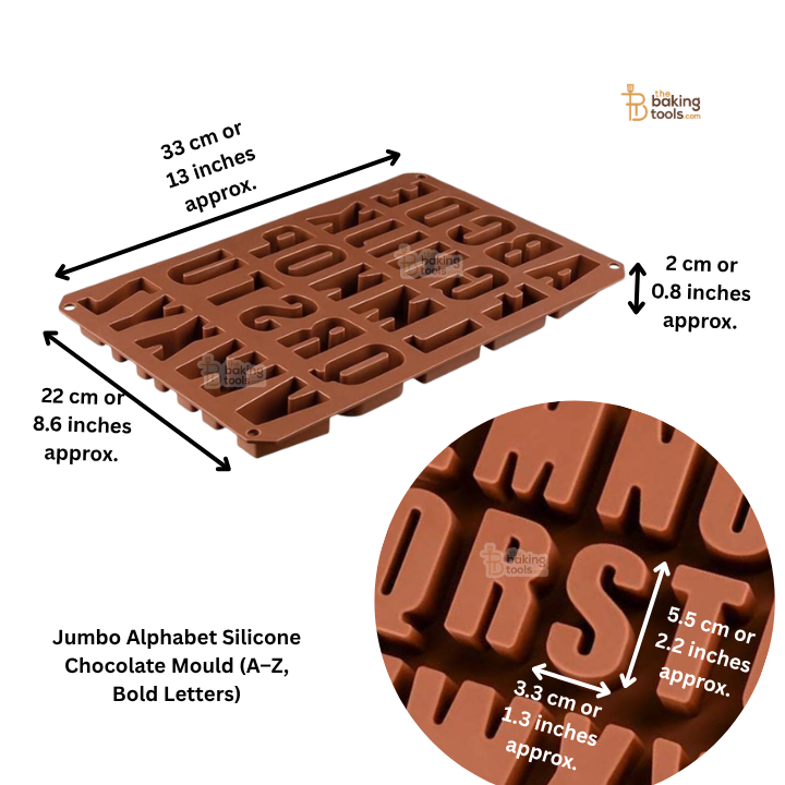 Jumbo Alphabet Silicone Chocolate Mould (A–Z, Bold Letters)
