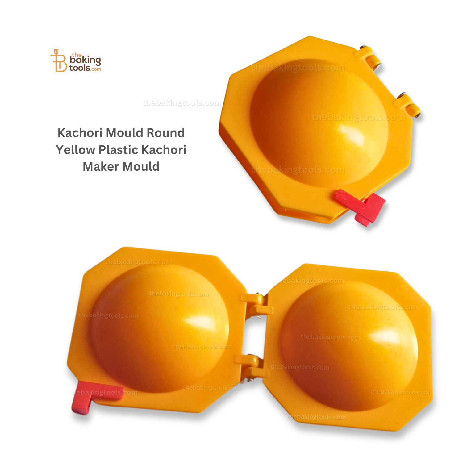 Kachori Mould Round Yellow Plastic Kachori Maker Mould - thebakingtools.com