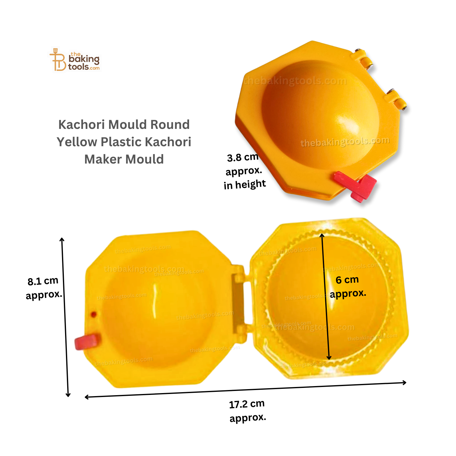 Kachori Mould Round Yellow Plastic Kachori Maker Mould - thebakingtools.com