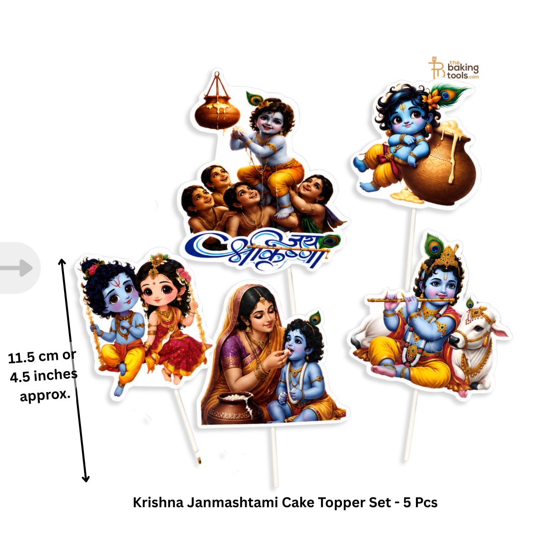 Krishna Janmashtami Cake Topper Set -  5 Pcs