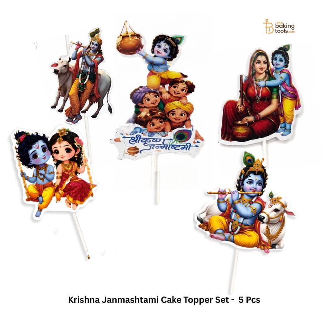 Krishna Janmashtami Cake Topper Set -  5 Pcs