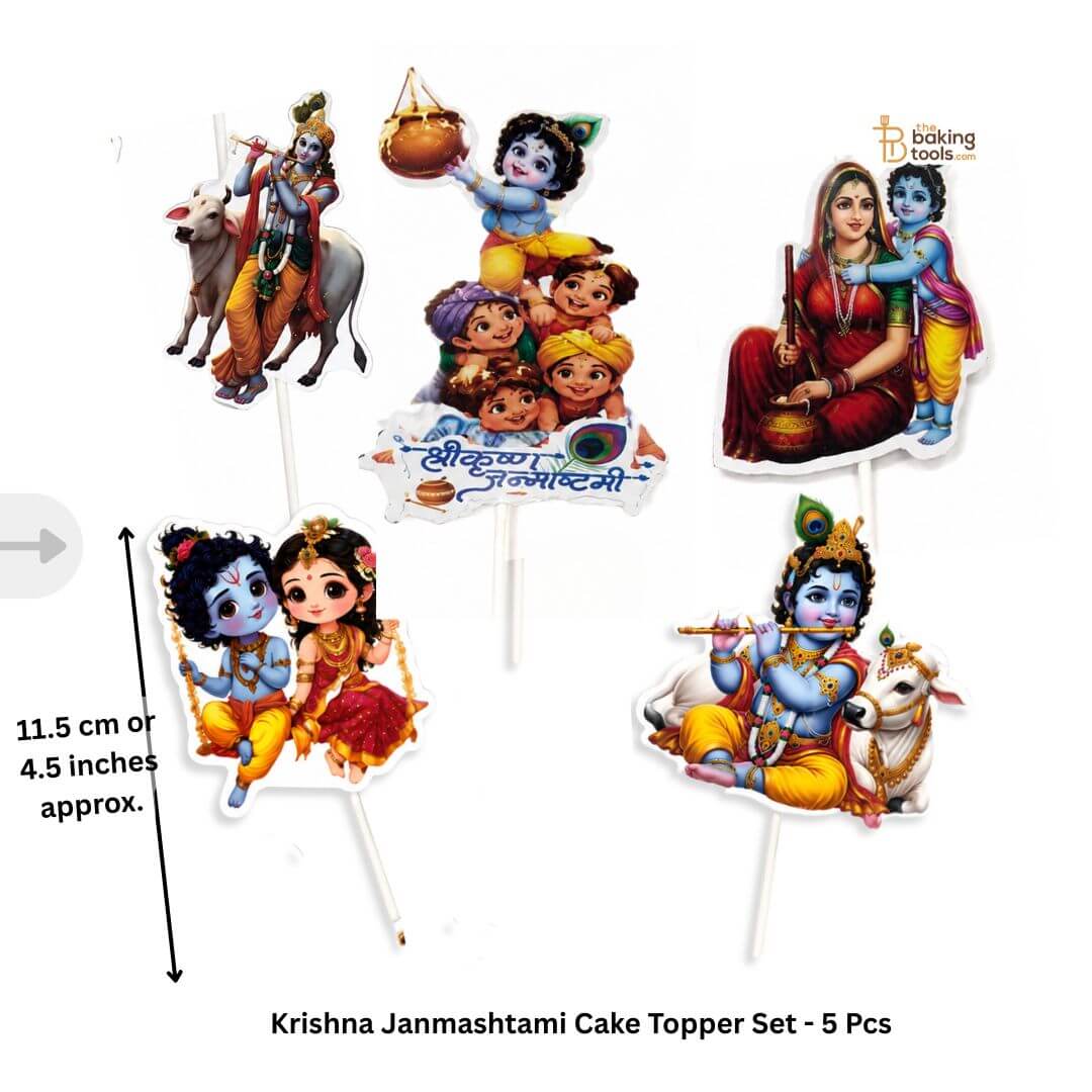 Krishna Janmashtami Cake Topper Set -  5 Pcs