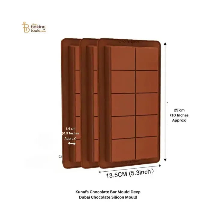 Dubai's Viral Kunafa Chocolate Bar Mould Deep Dubai Chocolate Silicon Mould
