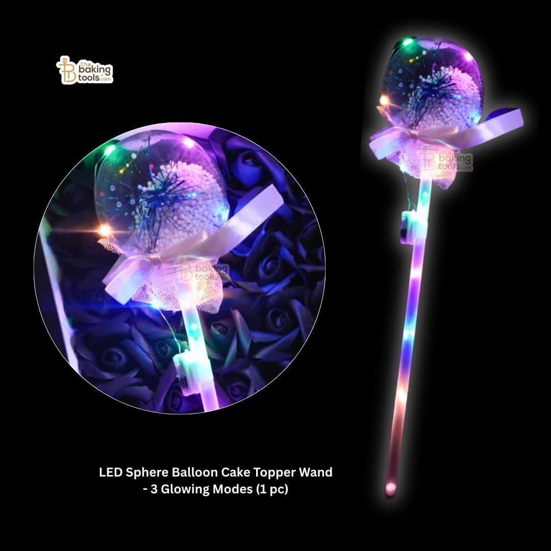 LED Globe Cake Topper Wand – 3 Light Modes