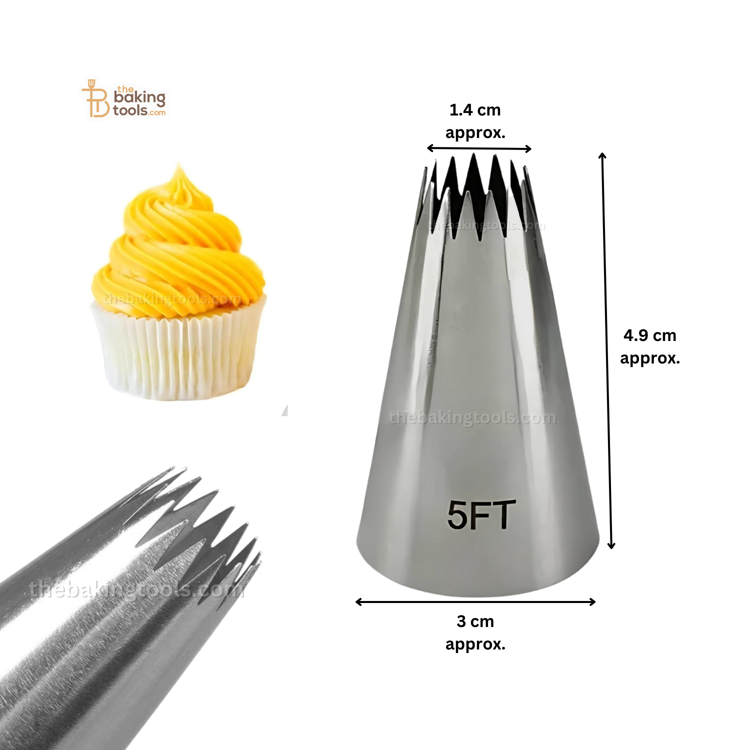 Large Nozzle 5FT - Icing Cream Pastry Nozzle Tip - thebakingtools.com