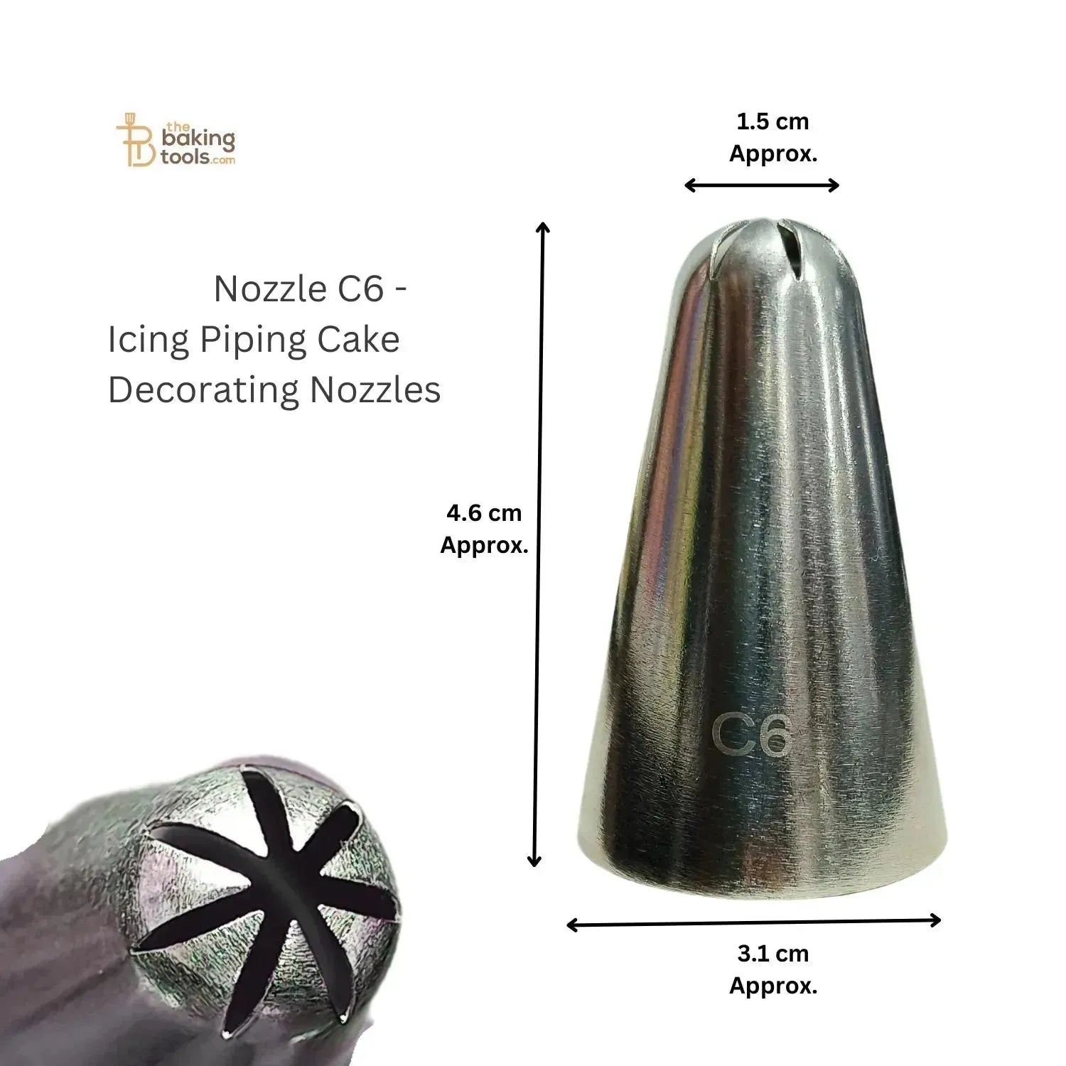 Large Nozzle C6 - Icing Piping Cake Decorating Nozzles - thebakingtools.com