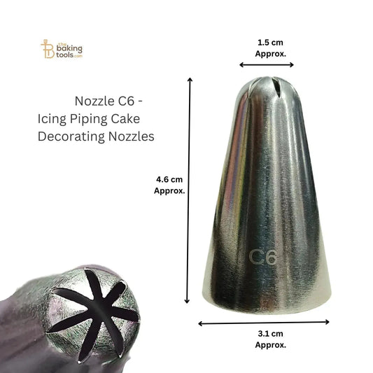 Large Nozzle C6 - Icing Piping Cake Decorating Nozzles - thebakingtools.com