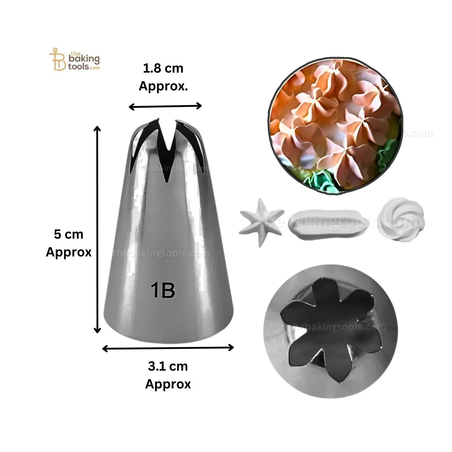 Large Nozzle - 1B Icing Piping Flower Decoration Nozzle Drop Flower Tip - thebakingtools.com
