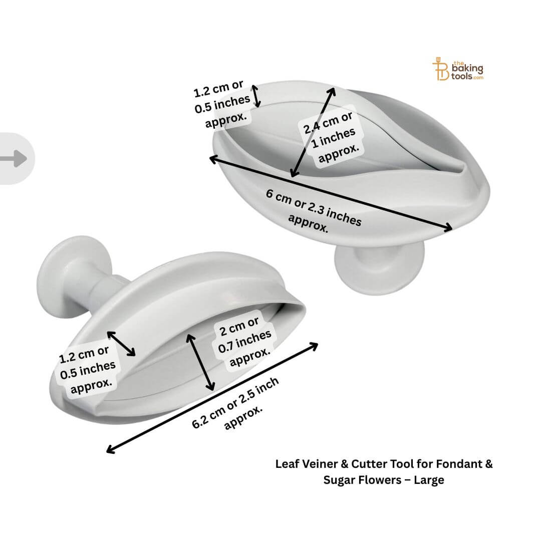 Leaf Veiner & Cutter Tool for Fondant & Sugar Flowers – Large_ Sizes mentioned