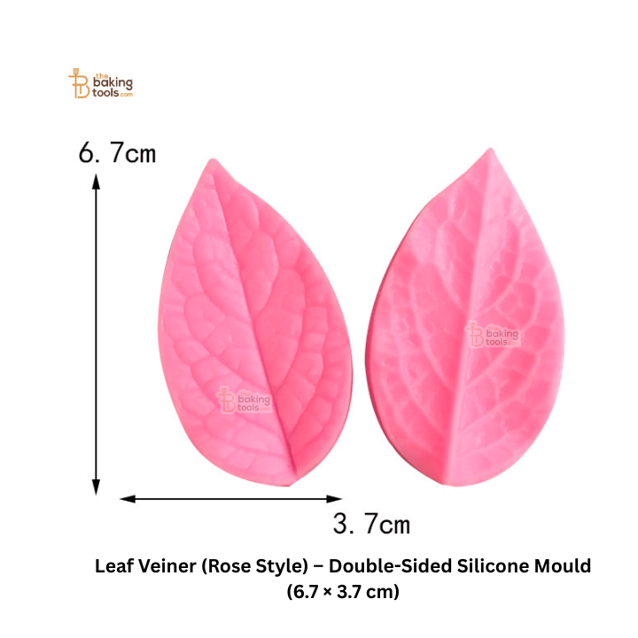 Leaf Veiner (Rose Style) – Double-Sided Silicone Mold (6.7 × 3.7 cm) | #792