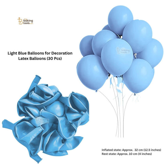 Light Blue Balloons for Decoration Latex Balloons (30 Pcs)