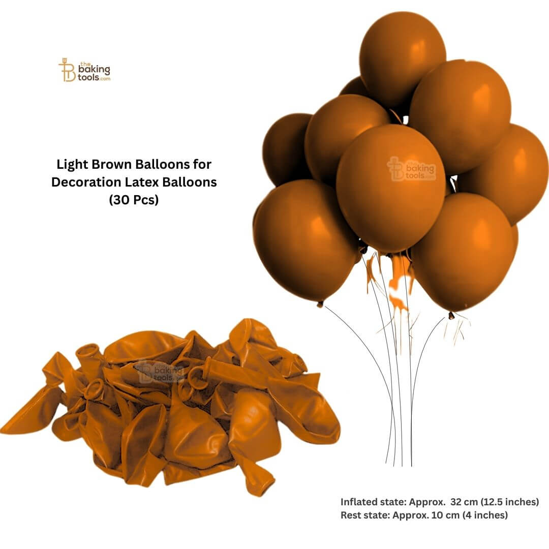 Light Brown Balloons for Decoration 10 cm Latex Balloons (30 Pcs)
