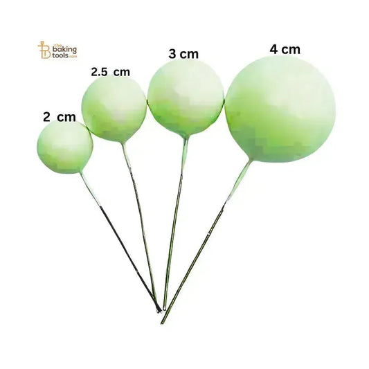 Light Green Faux Ball Toppers Pack of 20 Pcs (Mix) - thebakingtools.com