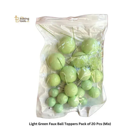 Light Green Faux Ball Toppers Pack of 20 Pcs (Mix) - thebakingtools.com