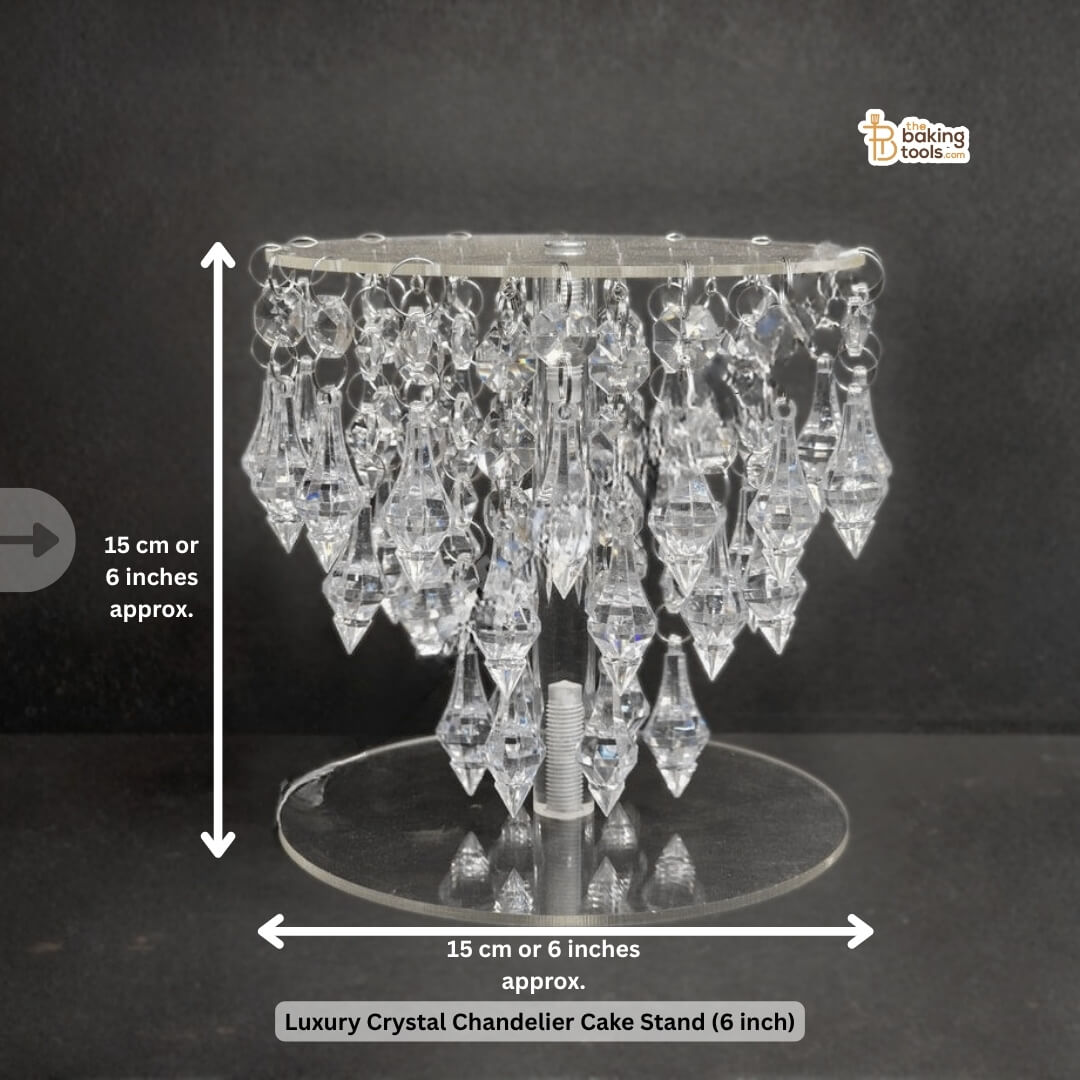 Luxury Crystal Chandelier Cake Stand with Diamond Acrylic Round Spacer (6 inch)