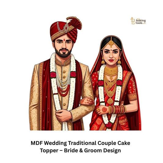 MDF Wedding Traditional Couple Cake Topper – Bride & Groom Design _ The Baking Tools