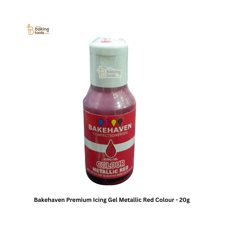 Bakehaven Premium Icing Gel Metallic Red Colour - 20g