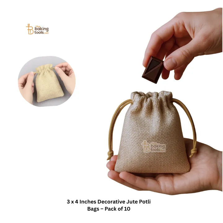 Jute Potli Bags – Pack of 10 | Eco-Friendly Gift | Various Sizes.