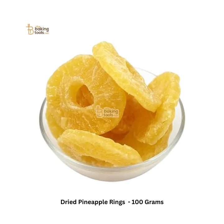 Premium Dried Pineapple Rings - 100 Grams | Yellow | Natural & Vegetarian Snack