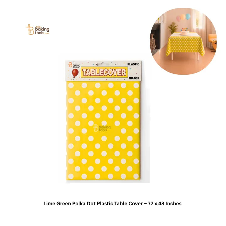 Yellow Polka Dot Plastic Table Cover – 72 x 43 Inches | Birthday & Party Decor