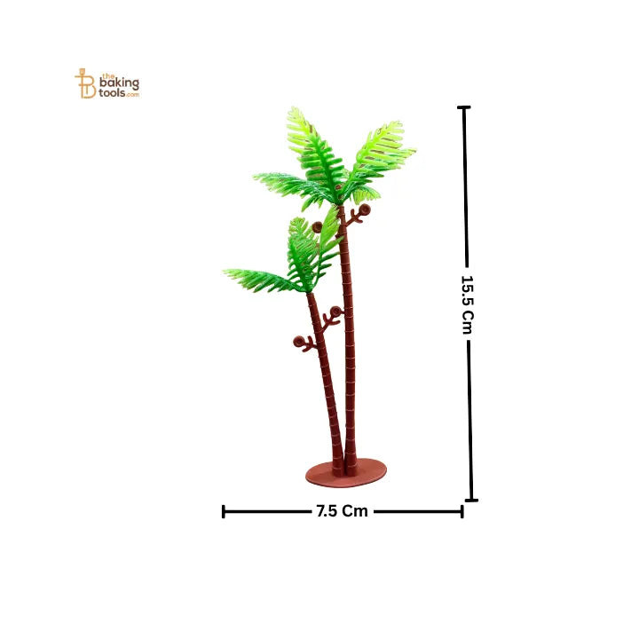 Big Plastic Palm Tree Cake Topper – 1 Pc | Artificial Tree Cake Decoration
