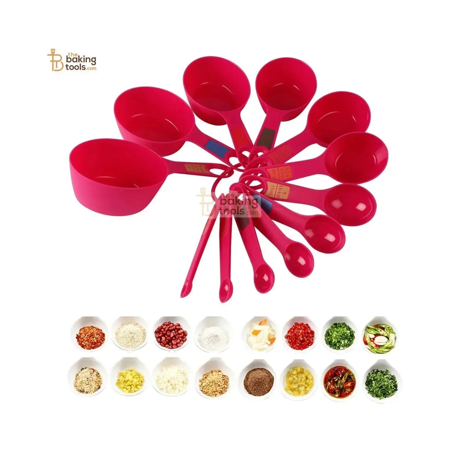 Measuring Cup & Spoon Set of 12 pcs | Flour Measuring Cups - thebakingtools.com