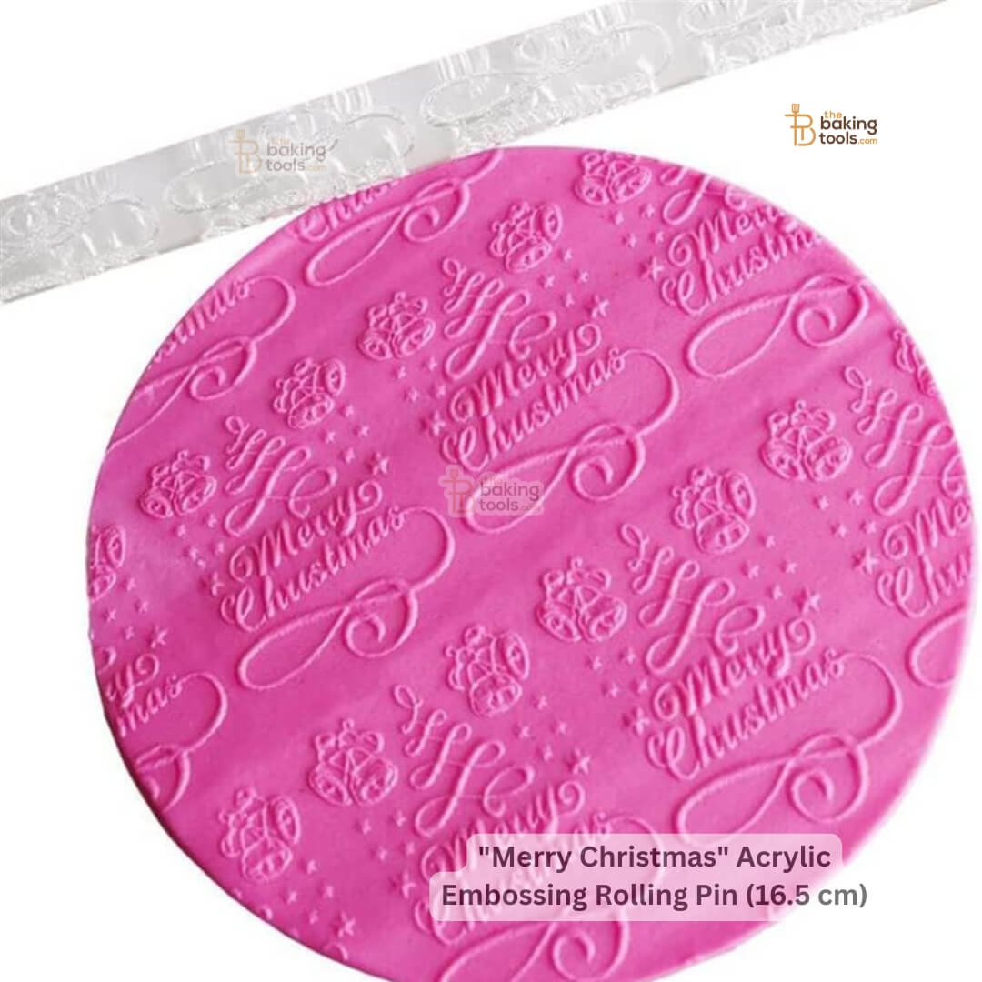 "Merry Christmas" Acrylic Embossing Rolling Pin (16.5 cm)