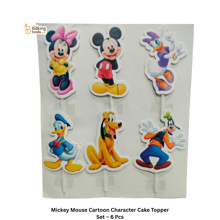 Mickey Mouse Cartoon Character Cake Topper Set – 6 Pcs