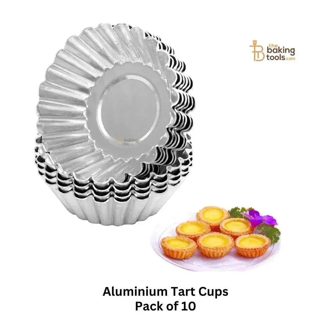 Mini Aluminum Tart Mould Cups – Set of 10 | Easy to Clean & Reusable - thebakingtools.com