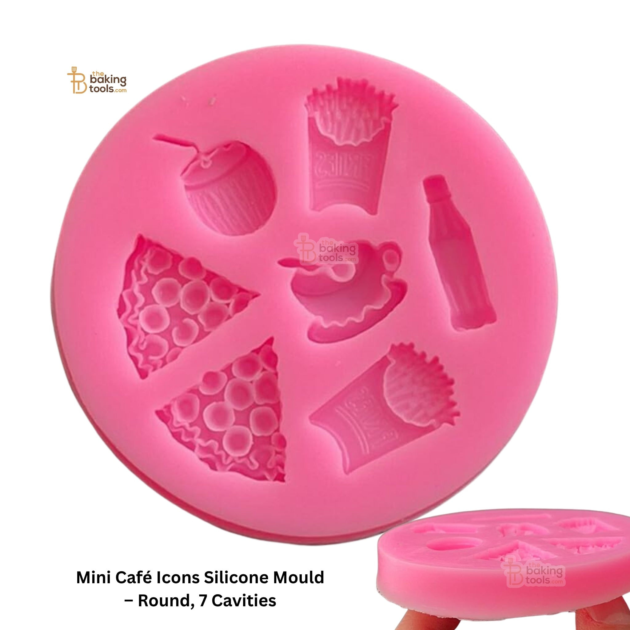 Mini Café Icons Silicone Mould – Round, 7 Cavities