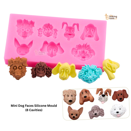 Mini Dog Faces Silicone Mould (8 Cavities)