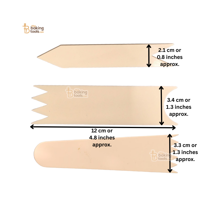 Mini Icing Scraper / Textured Cake Comb – Set of 3 (Plastic)