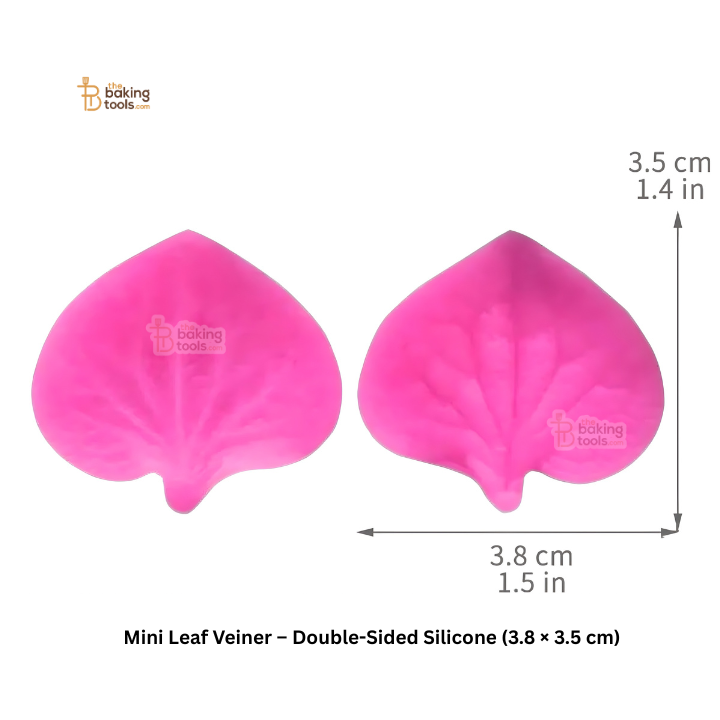 Mini Leaf Veiner – Double-Sided Silicone (3.8 × 3.5 cm) | #802