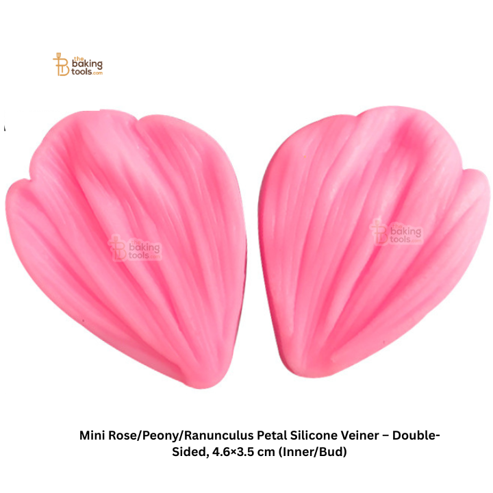 Mini Rose/Peony/Ranunculus Petal Silicone Veiner – Double-Sided, 4.6×3.5 cm (Inner/Bud) | #791