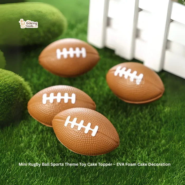 Mini Rugby Ball Sports Theme Toy Cake Topper – EVA Foam Cake Decoration