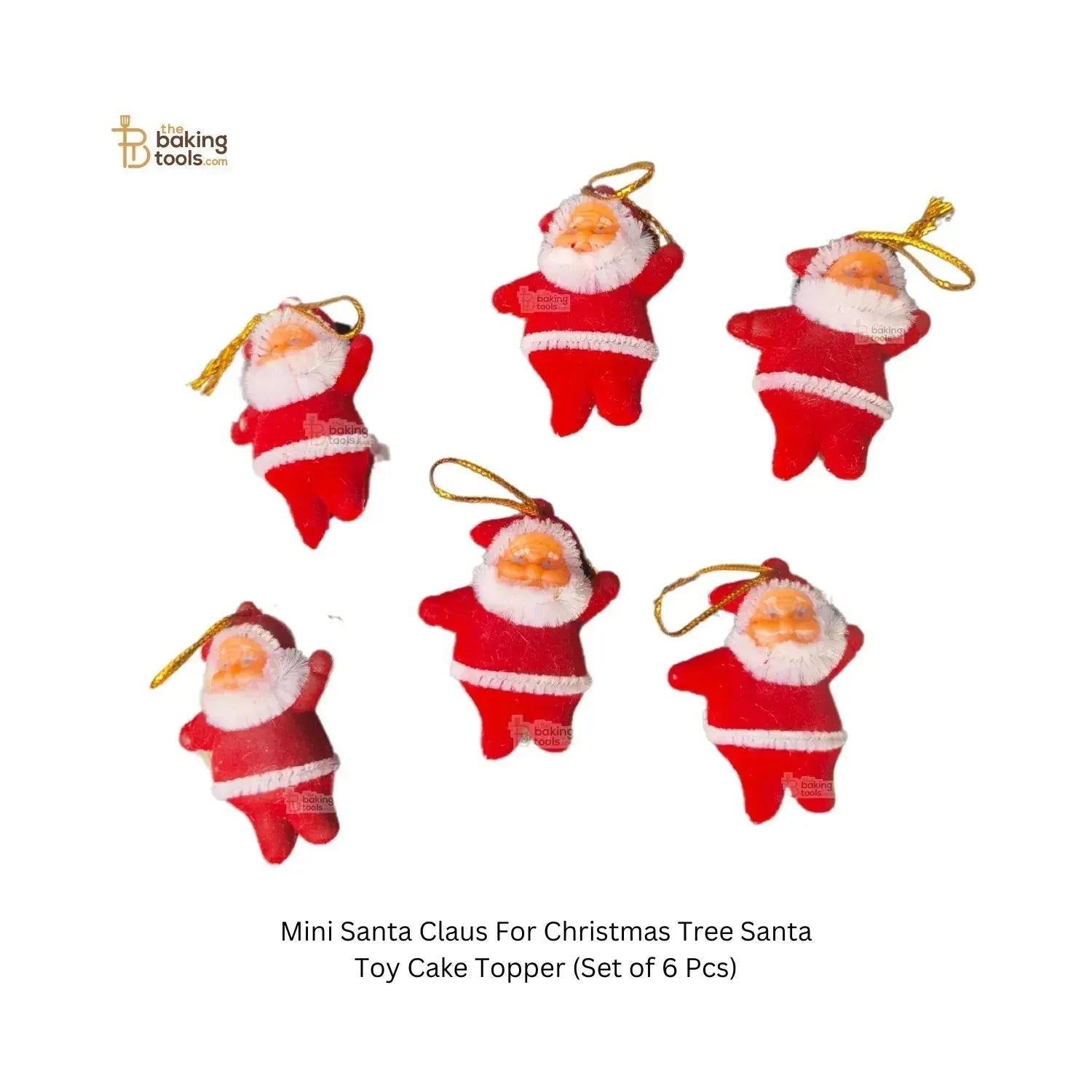 Mini Santa Claus For Christmas Tree Santa Toy Cake Topper (Set of 6 Pcs) - thebakingtools.com