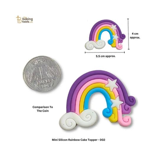 Mini Silicon Rainbow Cake Topper - 002 - thebakingtools.com