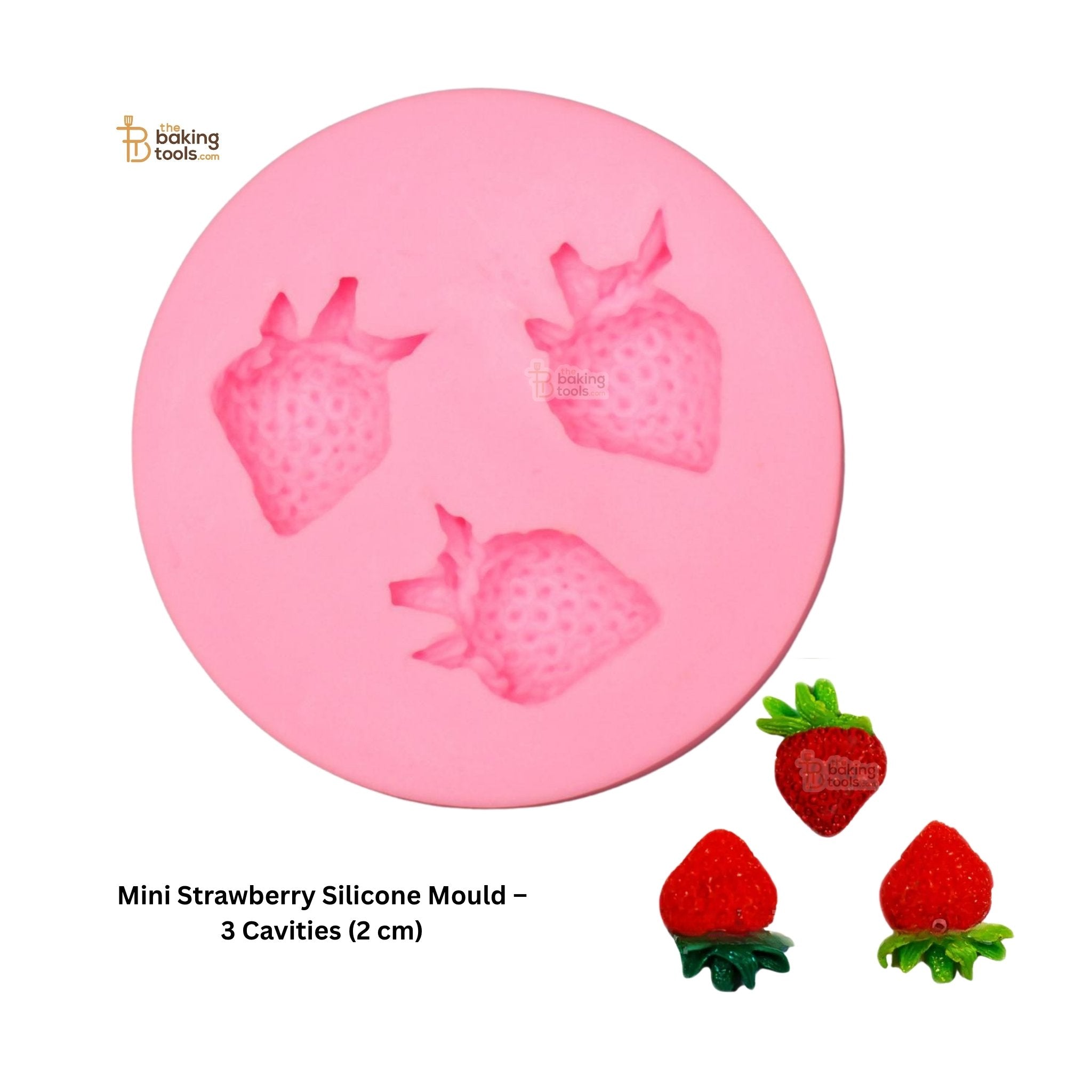 Mini Strawberry Silicone Mould – 3 Cavities (2 cm)